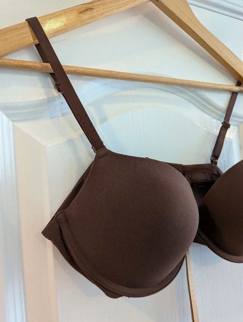 Skims Fits Everybody Push-Up Demi Bra in Cocoa Chocolate Brown Size 36B NWT - Picture 5 of 13